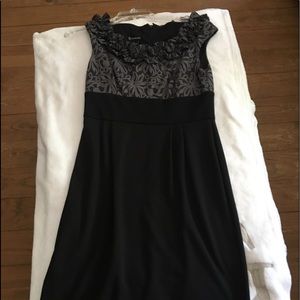 Midi dress black with gray at top sleeveless